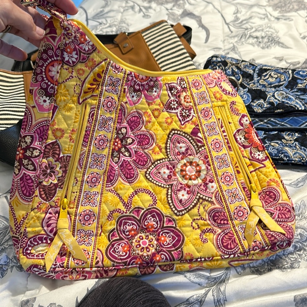 Vera Bodley, yellow, and pink Paisley, shoulder bag